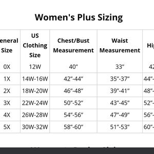 Women's Plus Size Chart